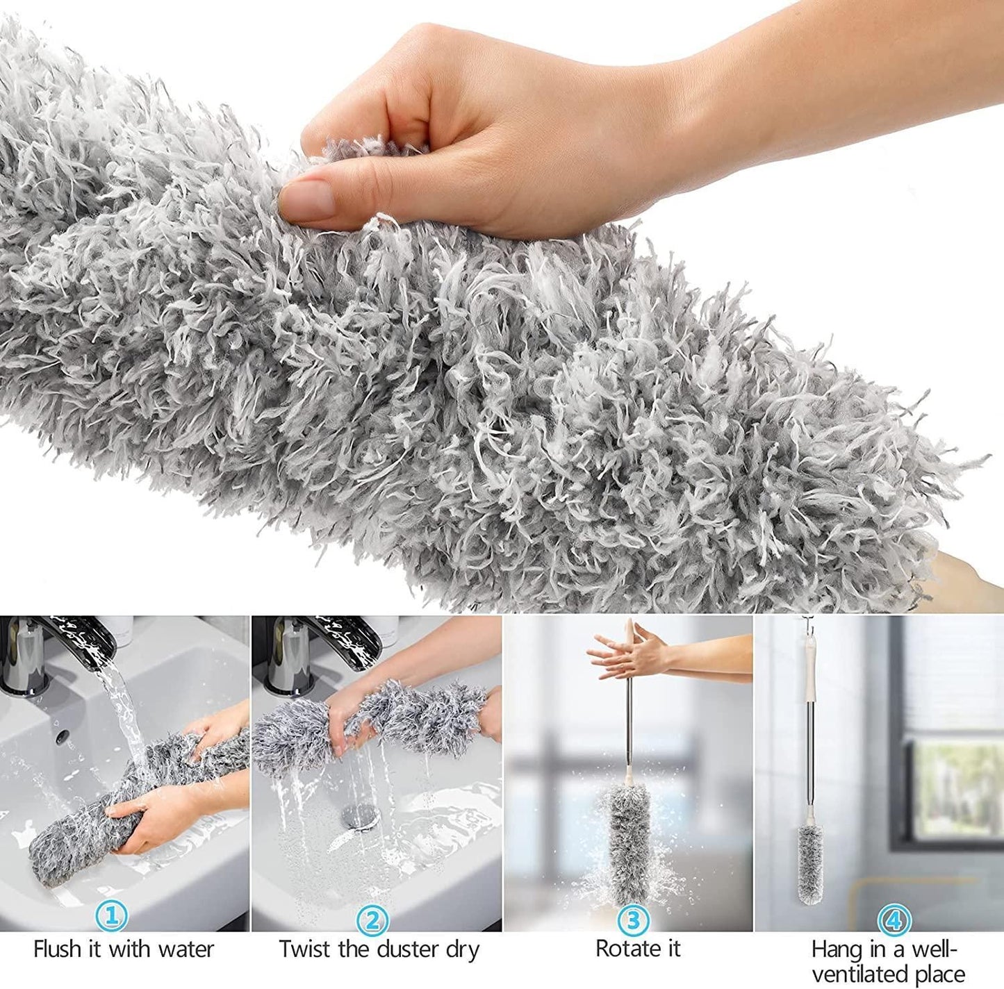 Telescopic Microfiber Duster for Cleaning