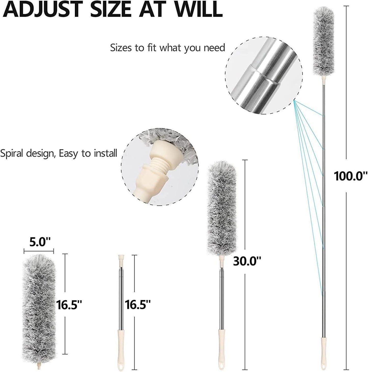 Telescopic Microfiber Duster for Cleaning