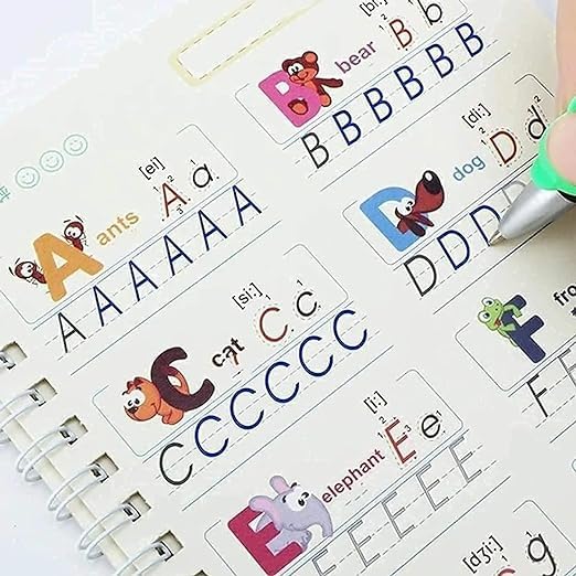 Sank Magic Practice Copybook (4 BOOKS,1 PEN,1 GRIP,10 REFILL) Pack of 1